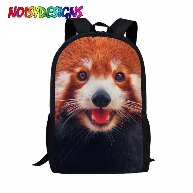 

NOISYDESIGNS/рюкзак с рисунком животных, милый школьный рюкзак с принтом Красной панды для девочек, Женский дорожный Рюкзак Mochila