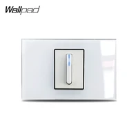 piona 1 gang au us push light switch wallpad l3 white glass panel 11875mm 1 2 way plate wall switch with led neon best sellers