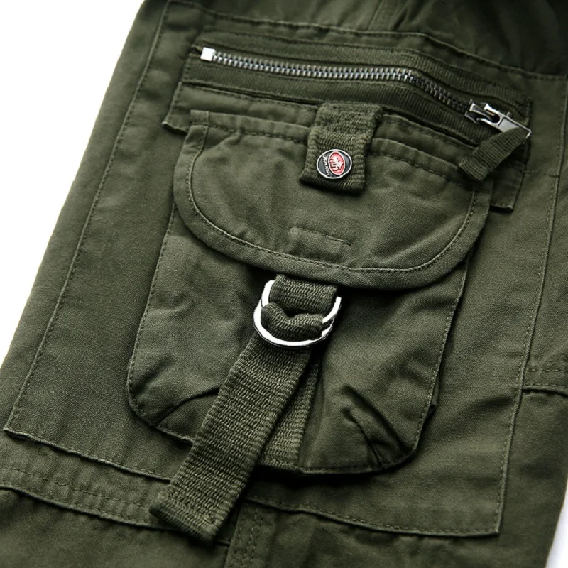 Брюки мужские тактические хлопковые до колена на молнии с карманами|casual joggers|mens
