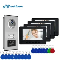 Video Door Phone intercom System 7 inch Wired RJ45 Network Cable Connection Multi Apartment Video intercom System 2 / 4 Monitors