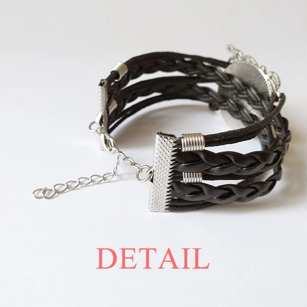

Cuba National symbol Landmark Pattern Bracelet Love Black Twisted Leather Rope Wristband
