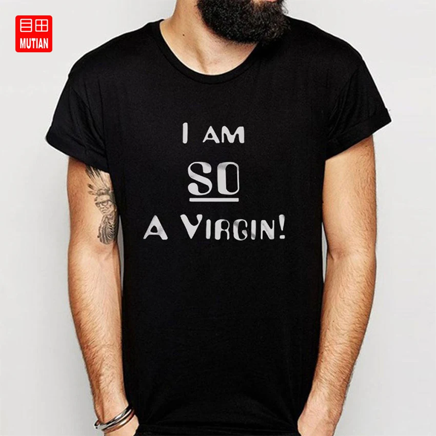 Футболка с надписью I Am So Virgin | Мужская одежда