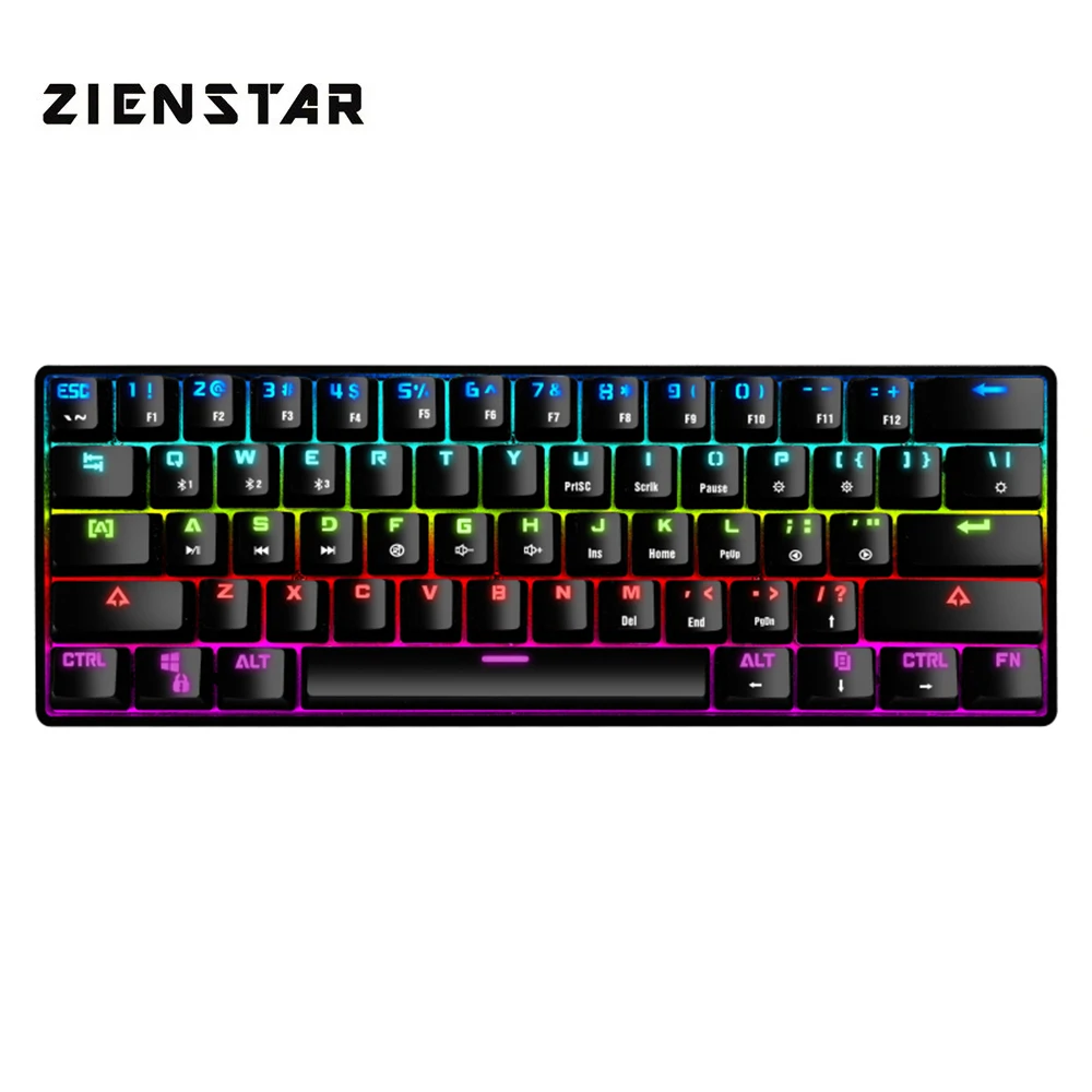Клавиатура ZIENSTAR Механическая игровая с перезаряжаемой клавиатурой Двухрежимная