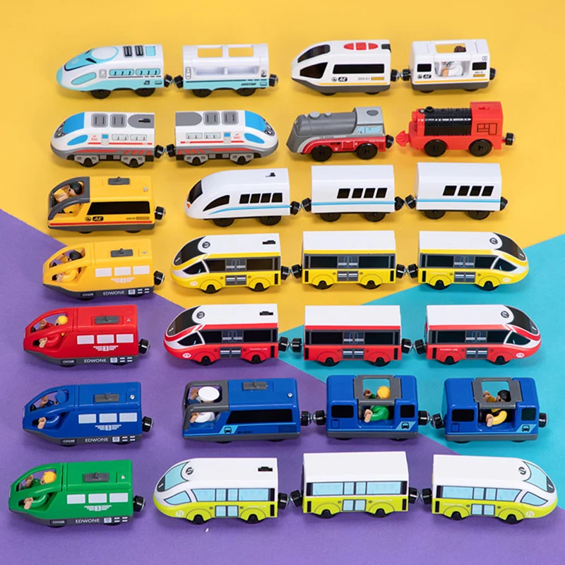 

Remote Control RC Electric Small Train Toys Set Connected with Wooden Railway Track Train Diecast Toy Interesting Toys for Child