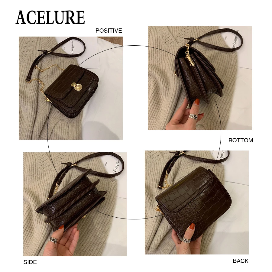 ACELURE Корейская версия небольшой площади женские сумки модные ретро сумка через