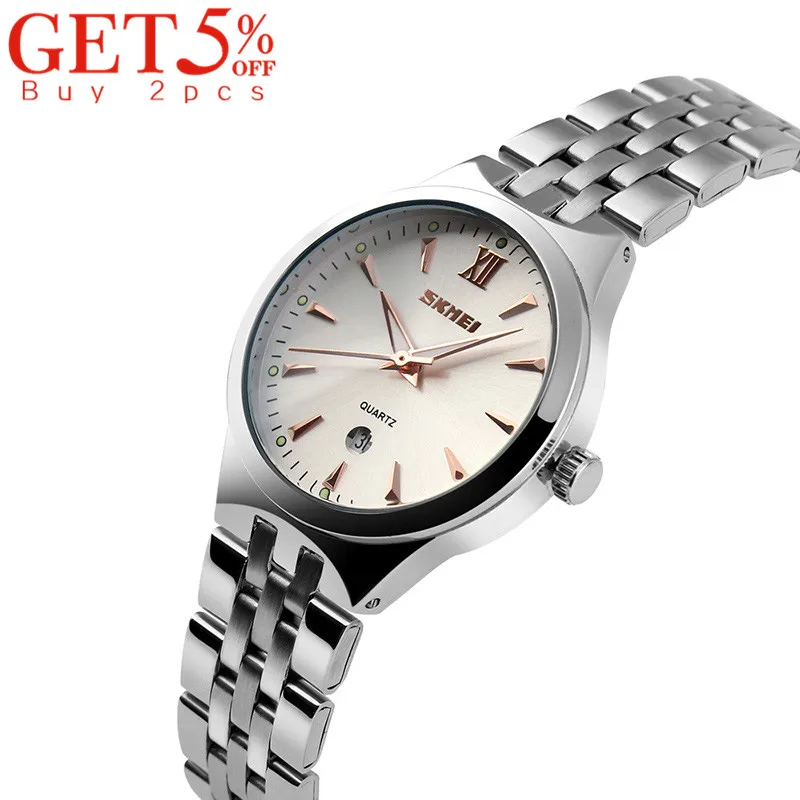 SKMEI Quartz Women Watch Women's Men Clock Couples Top Brand Luxury Female WristWatches Waterproof Ladies Dress relogio feminino