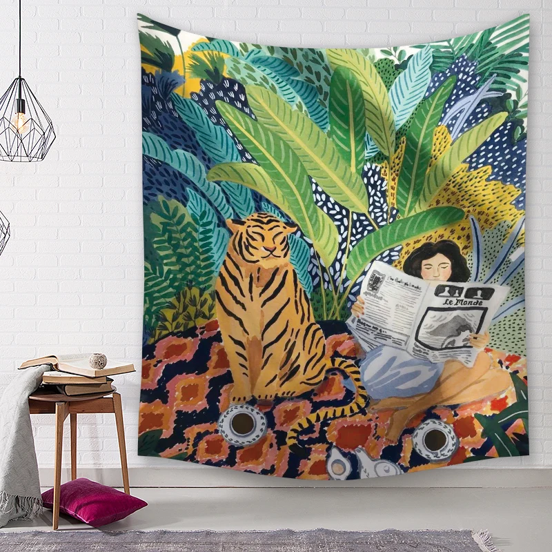 Настенный гобелен с изображением кактуса для девушек Женская ткань подвесная