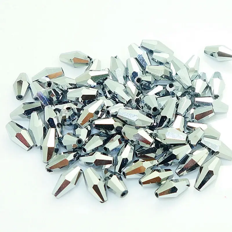 100 штук Изысканный 4x8 мм Австрийские длинные биконусные хрустальные бусины для