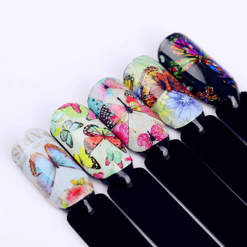 12 узоров большой лист воды Наклейка Бабочка Смешанные узоры красочные