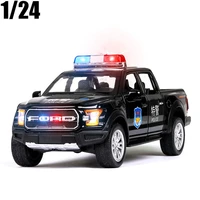 132 ford police f150 alloy toy car metal pickup sound light pull back vehicle model childrens gifts toys free shipping