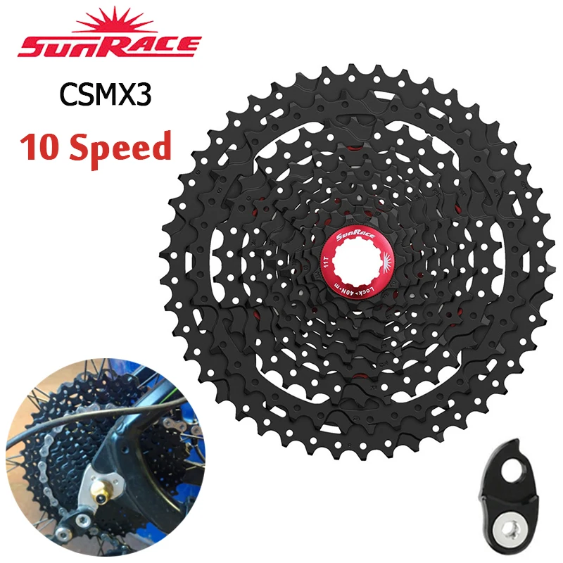 

Велосипедная кассета Sunrace CSMX3, 10 скоростей, для горных велосипедов, велосипедная кассета 11-40/42/46T, для Shimano SRAM