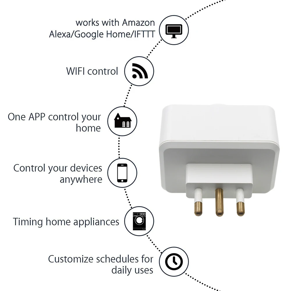 

Bakeey Smart Socket Italian Socket WIFI Smart Socket 16A Remote Control Switch Work with Amazon Alexa Google Assistant Home