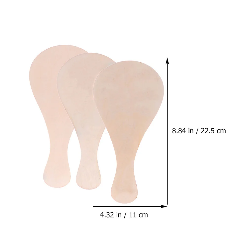 

6pcs Hand-painted Wooden Paddle Kid Game Props DIY Graffiti Paddle