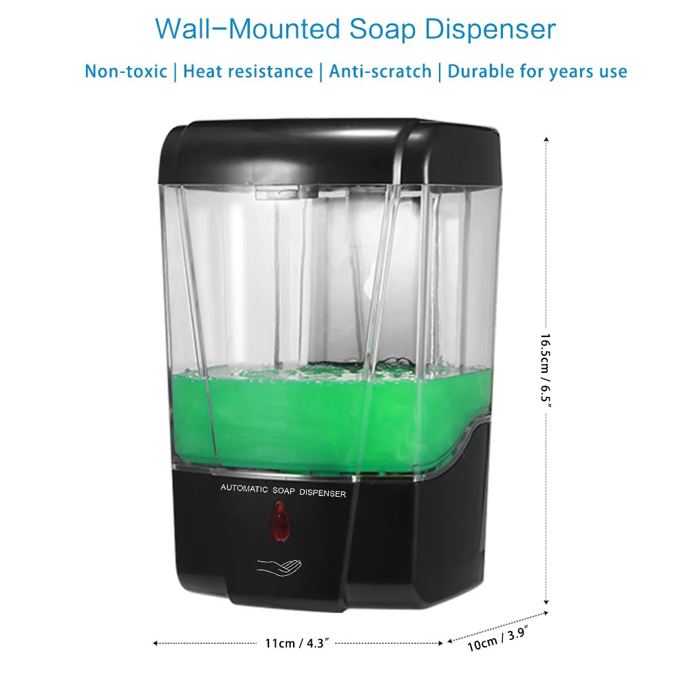 

Nail Free Wall Mounted Bathroom 700ML Soap Dispenser Mounted Shampoo Liquid Soap Bottle Bathroom Automatic Sensor Soap Dispenser