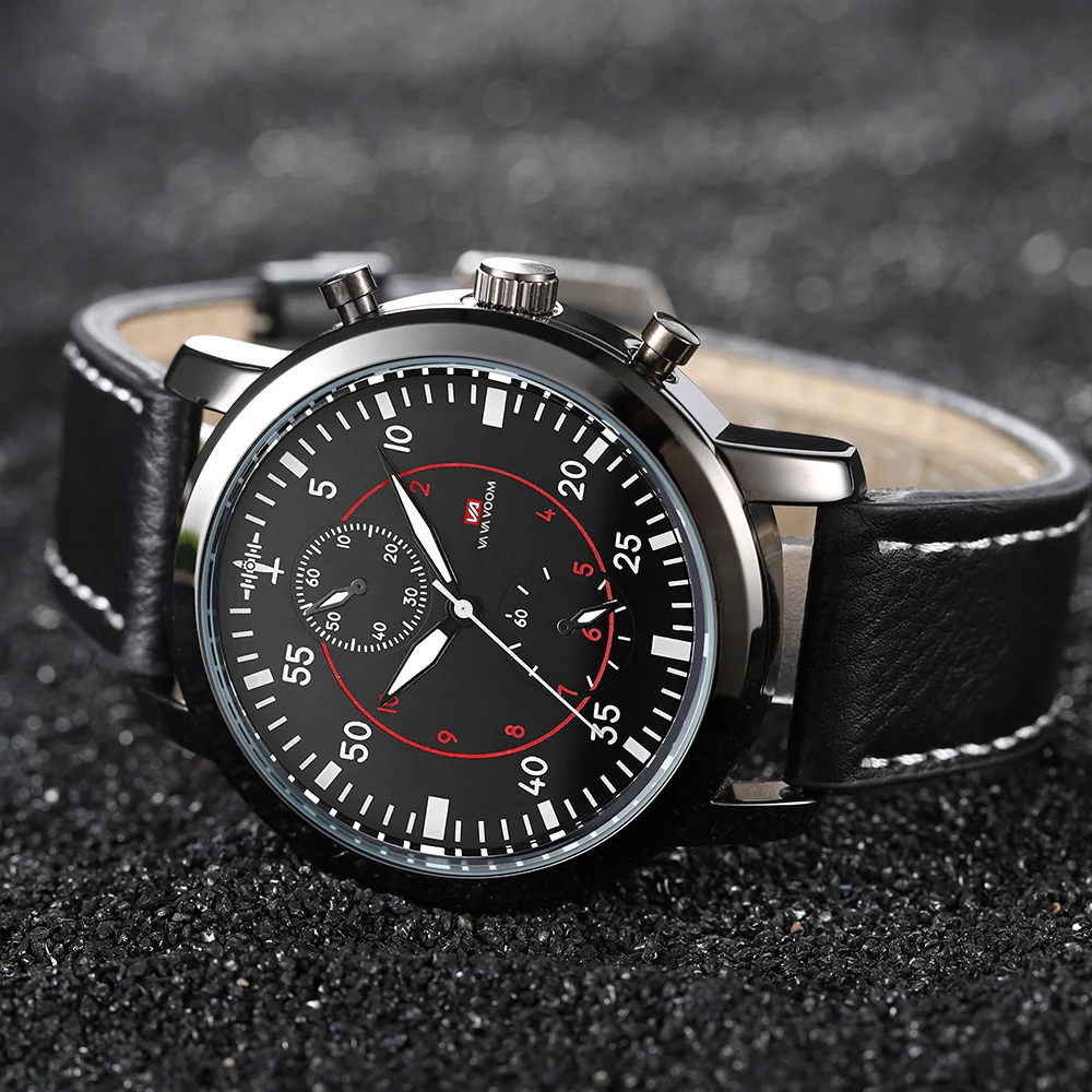 

Часы наручные мужские кварцевые в деловом стиле, с кожаным ремешком