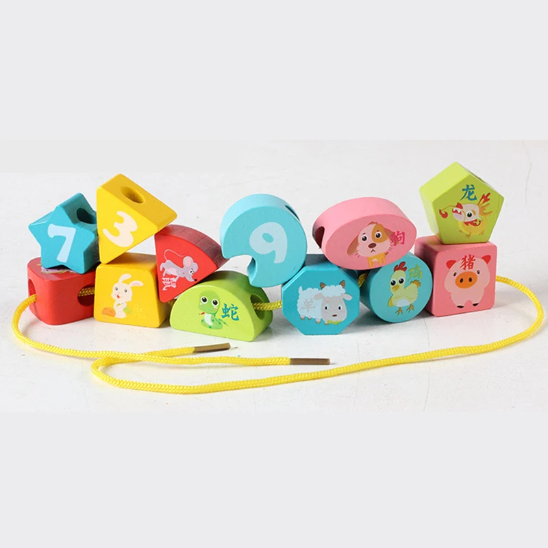 

Baby toy wooden toys Color wooden clock model building blocks Number Animal Beaded learning educational board children games toy