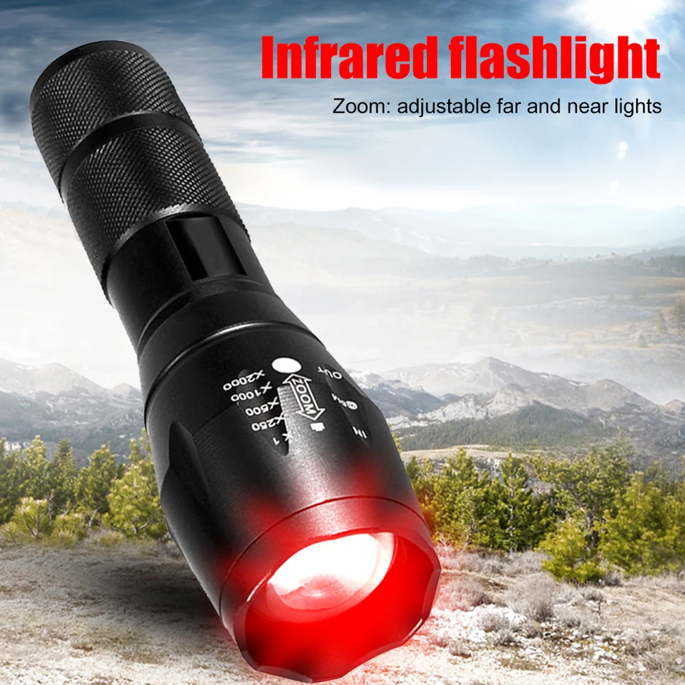 

10W 850nm LED Infrared Flashlight Light Night Vision Zoomable Hunting Torch Aluminum Alloy 850nm LED Infrared Zoom Flashlight