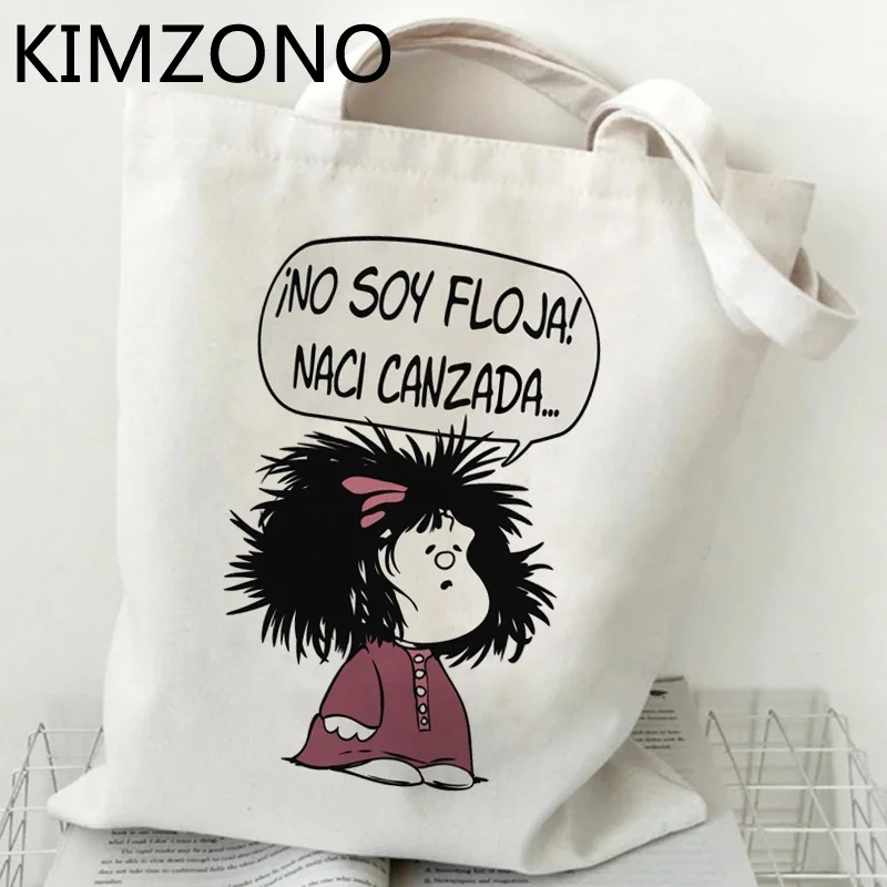 

Сумка для покупок Mafalda, Женская холщовая Хлопковая Сумка-тоут, тканевая многоразовая сумка для покупок, из джута