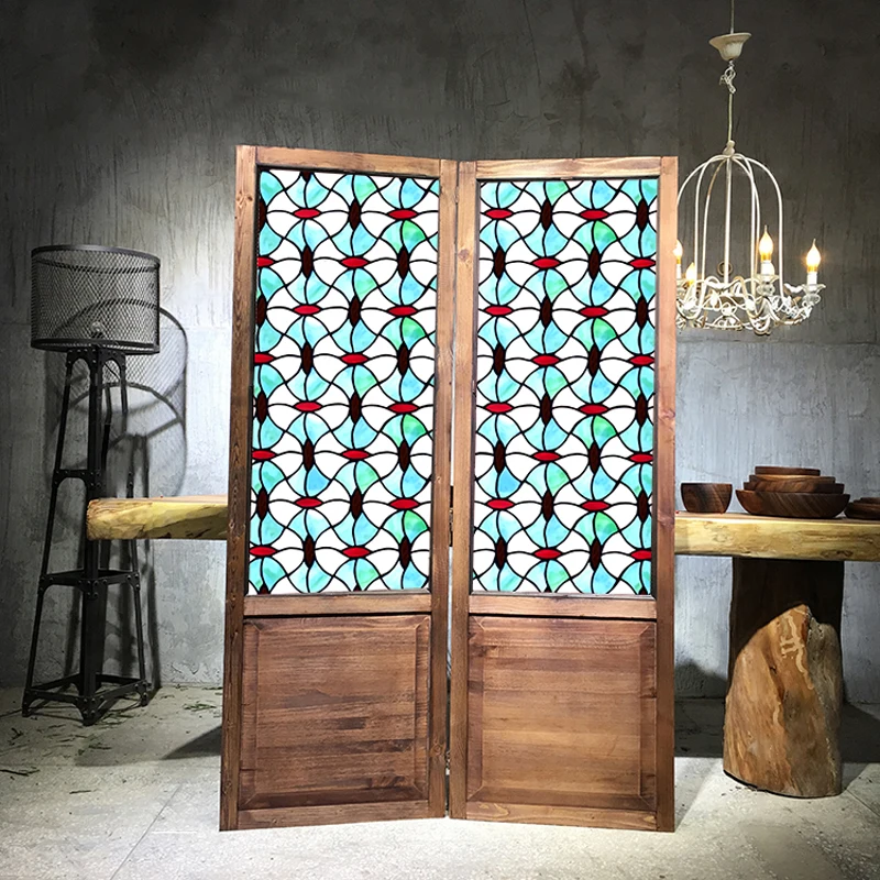 Статическая липкая оконная пленка на заказ ПВХ Геометрическая УФ-стойкая