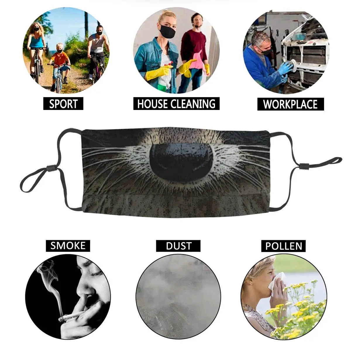 

Cute Young Raccoon Adult Reusable Mouth Face Mask Printed Dustproof Mask Protection Mask Respirator Mouth Muffle