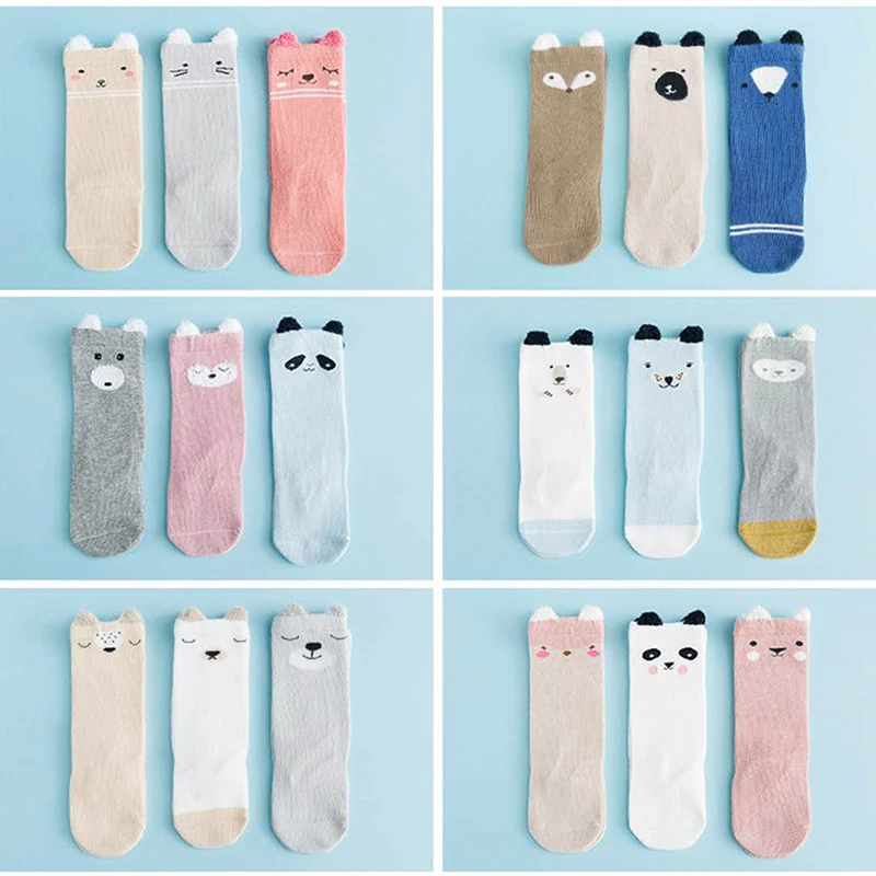3 шт./компл. из хлопка для новорожденных носки маленьких мальчиков и девочек с