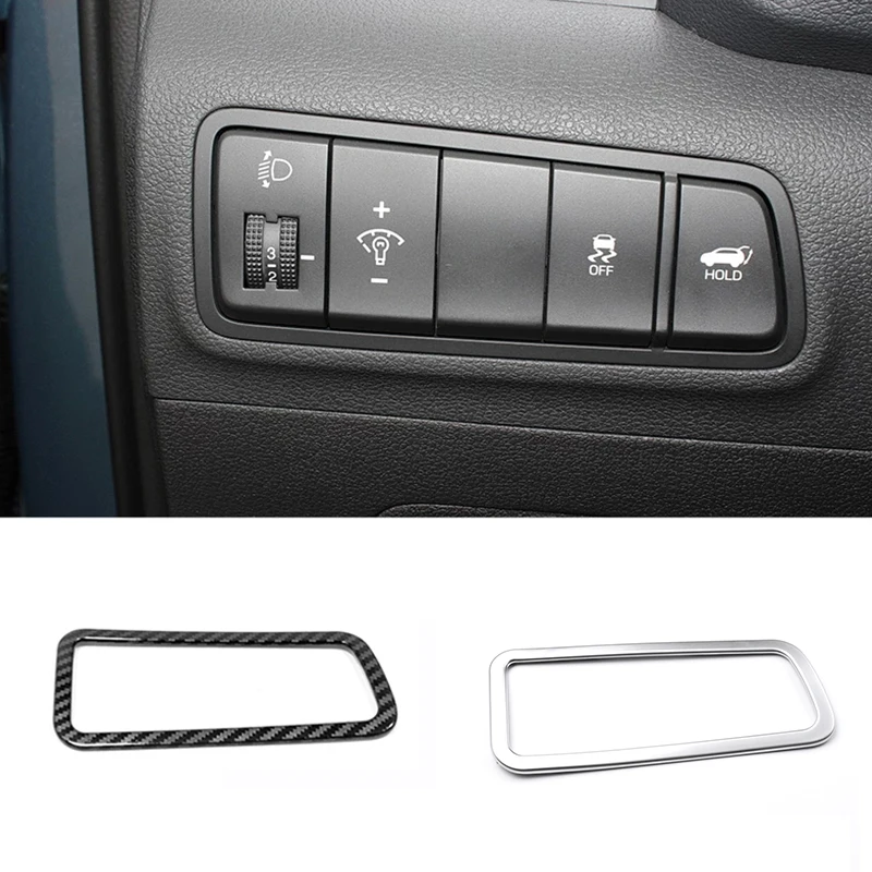 

For Hyundai Tucson 2016-2020 ABS Matte/Carbon fibre LHD Car Headlamps Adjustment Switch Cover Trim Car Styling accessories