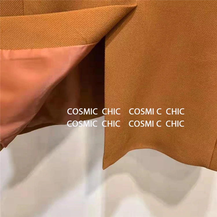 Cosmicchic осенний женский шерстяной Блейзер с длинным рукавом на одной пуговице клубный пиджак верблюжьего оттенка высокого качества Женский черный пиджак