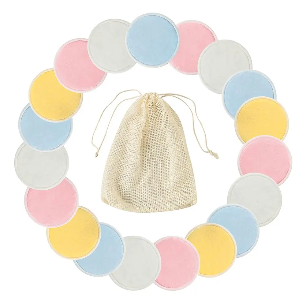 Многоразовые моющиеся подушечки для макияжа из хлопка и микрофибры средство