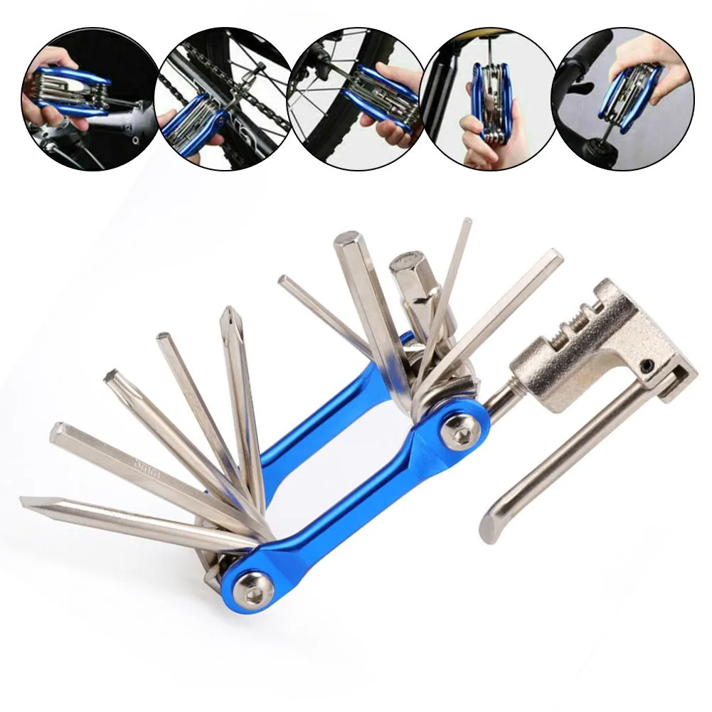 

11 In 1 Bicycle Repair Tool Kits Portable MTB Bike Tire Pry Bars Hex Spoke Wrench Screwdriver Cycling Multitool Part Accessories