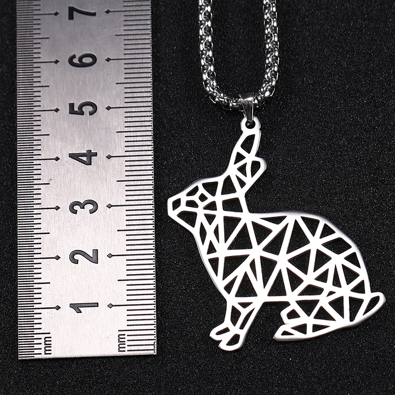 rabbit Myshape 316L ювелирные изделия из нержавеющей стали кролик Тигр Леопард волк лиса кошка слеза Единорог из нержавеющей стали наземное животное ожерелье - Окраска металла: rabbit