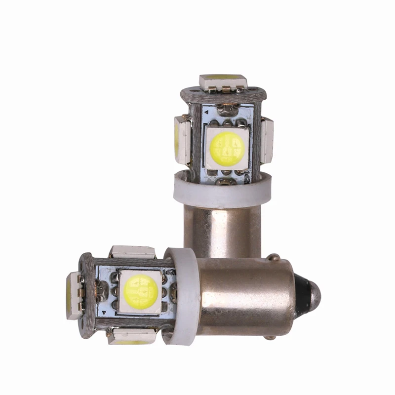 100 шт. BA9S T11 5050 5 SMD светодиодный белый свет лампы для чтения автомобиля ширина света автомобиля 12 В лампа T4W H6W Высококачественная интерьерная лампа