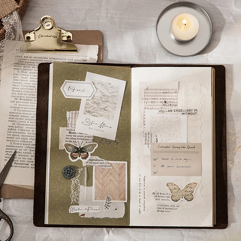 

Moking Vintage Retro Cold Boiled Water Material Paper Pack Journal Scrapbooking Memo Pad Notepad