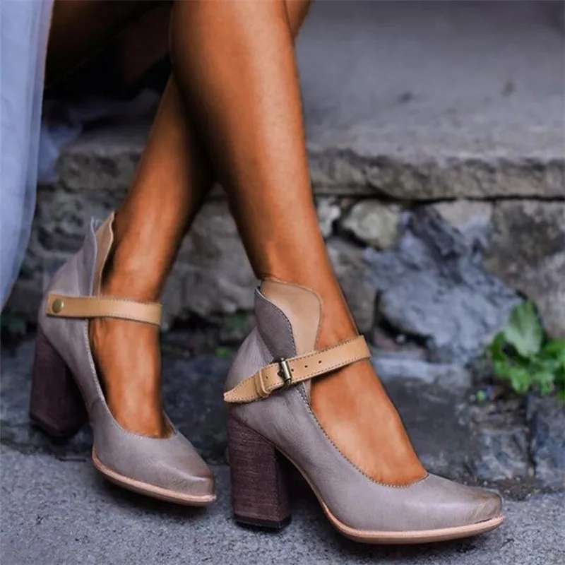 Туфли лодочки женские на высоком толстом каблуке модная удобная обувь платформе