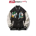 LAPPSTER-Молодежная мужская бейсбольная куртка в стиле Харадзюку С пэчворком и вышивкой 2022 мужская повседневная Уличная одежда винтажные куртки мужские куртки в стиле K-POP