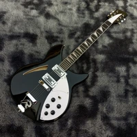 2022new%ef%bc%81hot sale black color jazz semi hollow guitarra rickenback 330 version guitar glossy finished fingerboard free shipping