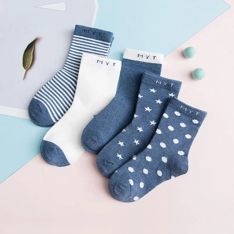 Пять пар осенне зимние весенние детские хлопковые носки студенческие