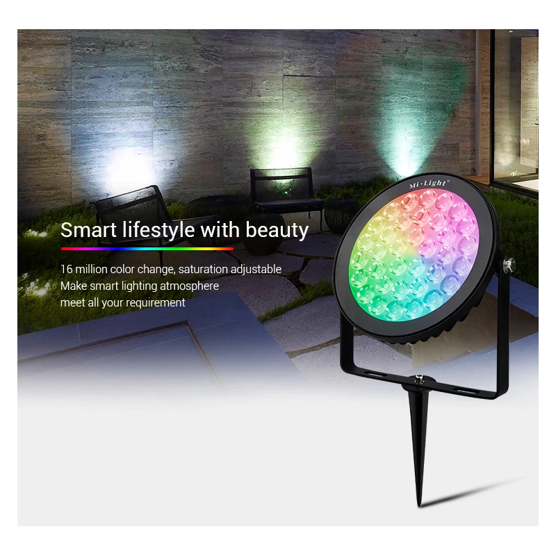 Miboxer 6 Вт 9 15 RGB + CCT газонный светильник IP65 Водонепроницаемый DC24V AC110V 220V открытый