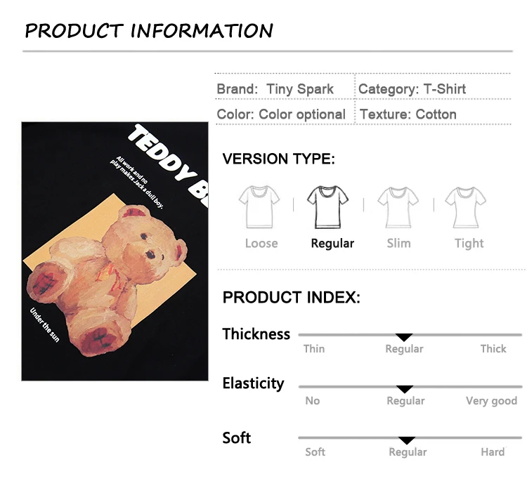 

Men Hip Hop Streetwear T-shirt Funny Bear Print T-shirt Harajuku Cotton Short Sleeve 2020 Autumn Fashion Tops Tees Hipster Black