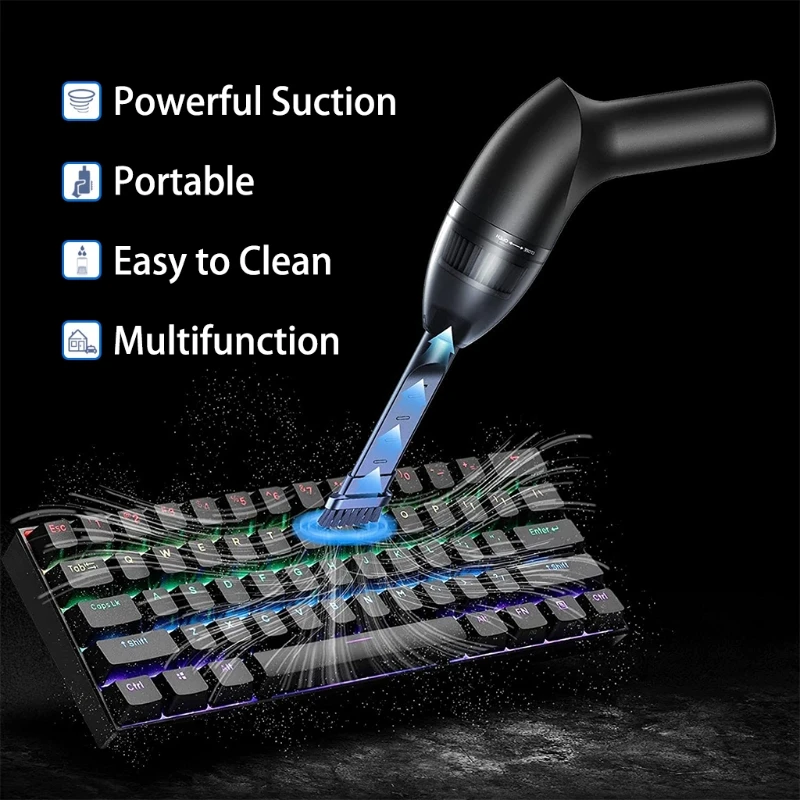 

Mini Handheld Vacuum Cleaner Cordless Portable 4.3Kpa Powerful Vac USB Rechargeable for Dust Hair Crumbs Cleaning