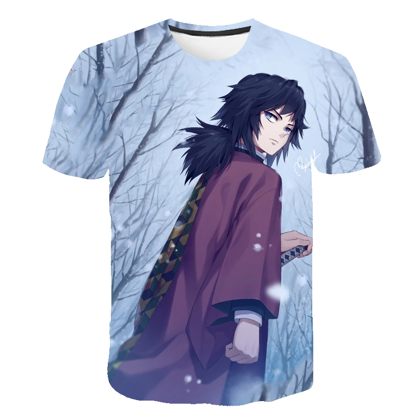 Футболка 3D Kimetsu No Yaibat милая летняя футболка с коротким рукавом для девочек