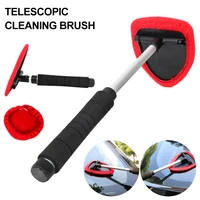 telescopic scrub brush car windshield cleaning brush replaceable microfiber pad car window cleaner brush auto accessories