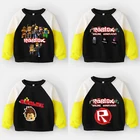 Свитшоты Robloxs с длинными рукавами, Осень-зима, Детский свитер для маленьких девочек и мальчиков, свитшот, Рождественский подарок