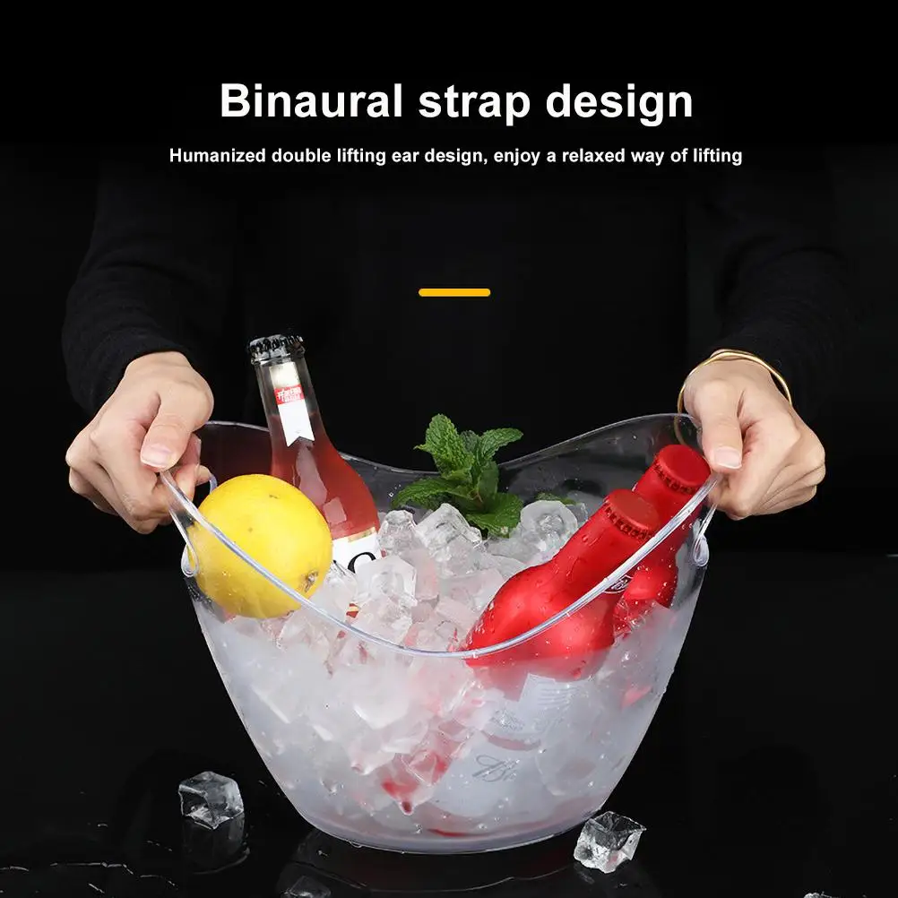 

Clear Plastic Ice Bucket 4L Storage Holder for Wine Champagne and Beer Bottles