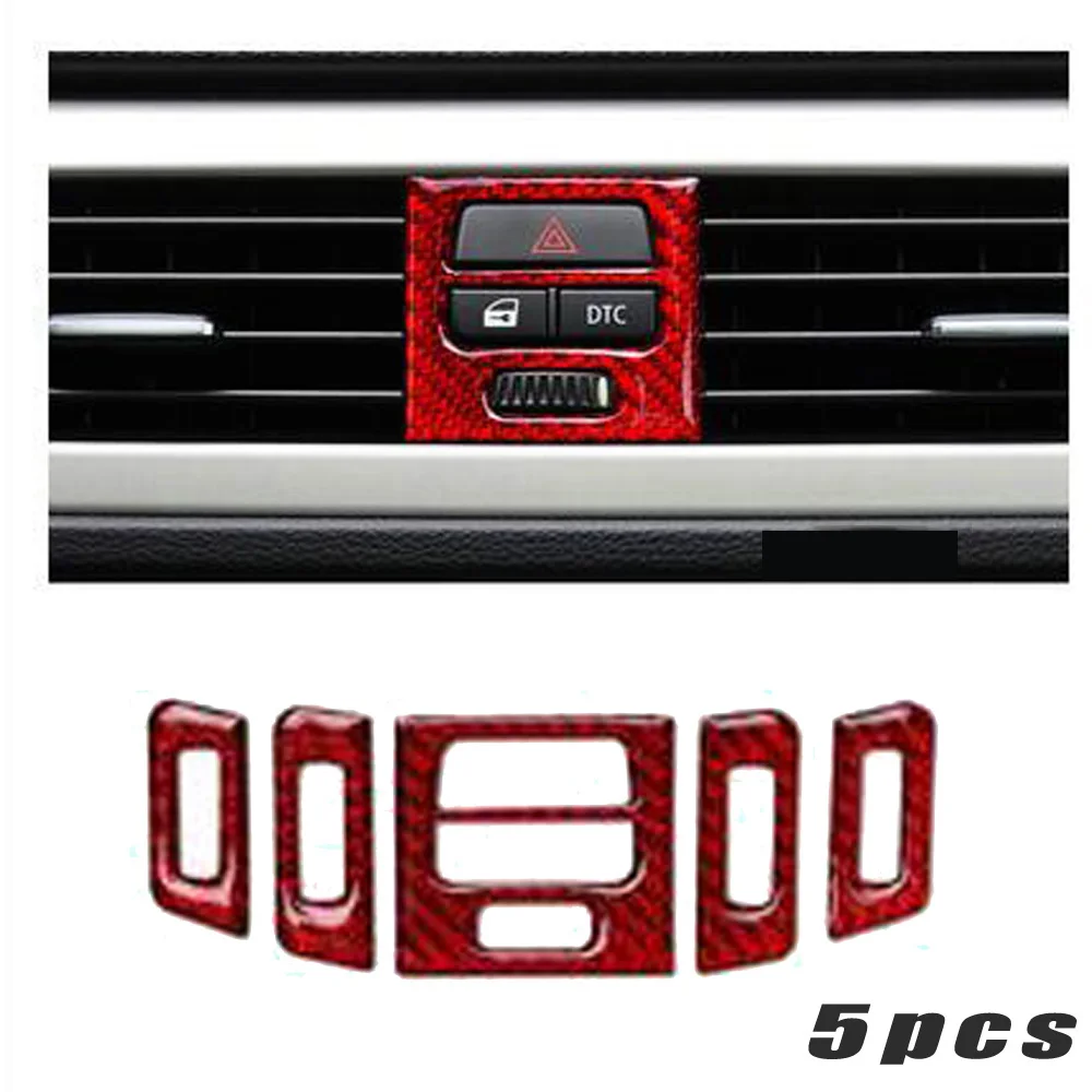 Запчасти Воздушный выход отделка авто интерьер углеродного волокна красный для