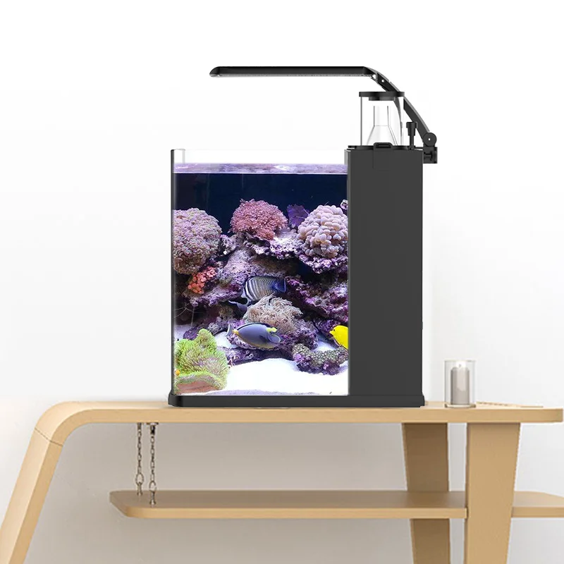 Beste Dw Aquarium 3.5 Gallon 12L Glas Nano Cube Aquarium Met Eiwitafschuimer Led En 220V-240V Water Pomp Marine Tank