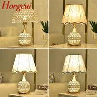 hongcui crystal desk lamp dimmer remote control bedside for home luxury modern creative table light wedding room