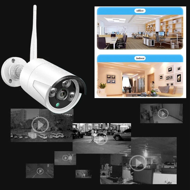 JH Беспроводной CCTV Системы H.265 + 1080P NVR 2CH/4CH 2MP IR CUT наружного видеонаблюдения Камера
