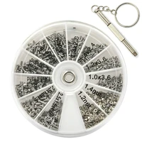 1000pcs 12 kinds of small screws nuts assortment kit m1 m1 2 m1 4 m1 6 screw for watches glassess repair tools with screwdriver