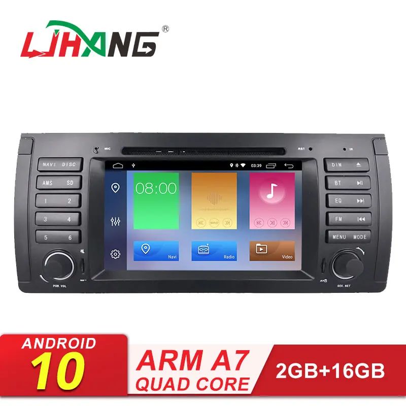 LJHANG Android 10 автомобильный DVD мультимедийный плеер для BMW E39 X5 M5 E38 E53 GPS навигация 1 Din