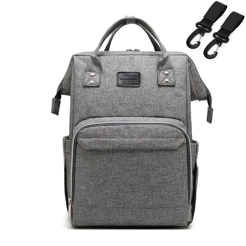 light gray Модная сумка для подгузников для мам, большая сумка для кормления, рюкзак для путешествий, дизайнерская сумка для коляски, Детская сумка, уход за ребенком, подгузник - Цвет: light gray